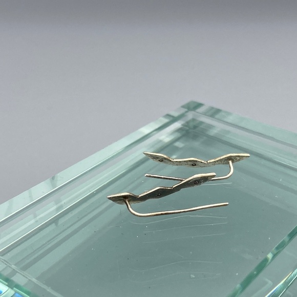 Diamond Earrings Silver- NWOT - climb up earlobes - Picture 8 of 10